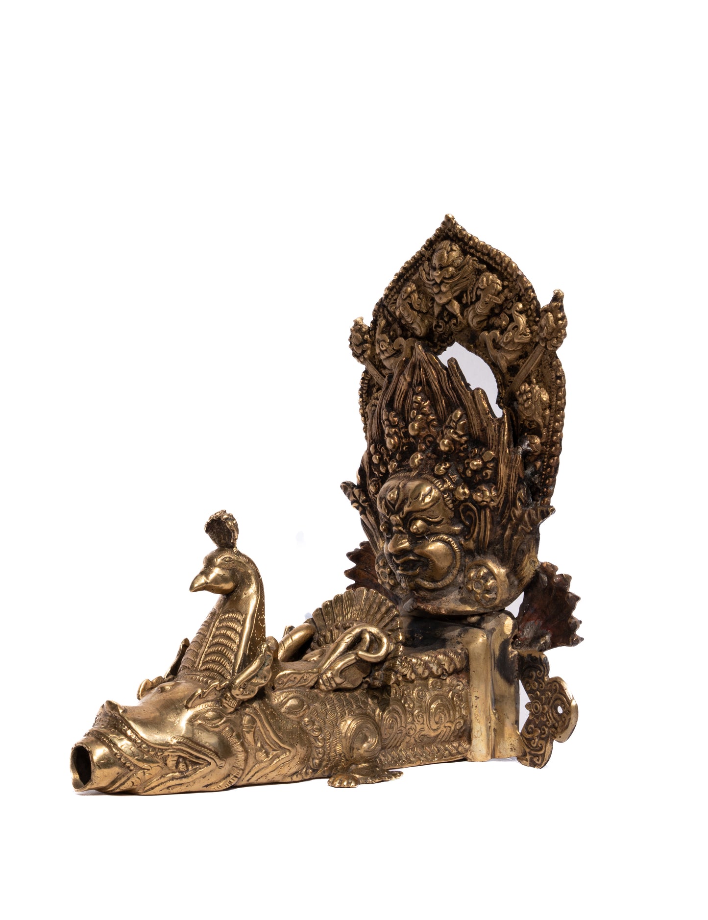 Bhairav Hiti- Traditional Dunge Dhara, Stone Water Spout featuring Mahakala Mask, Antique Finishing