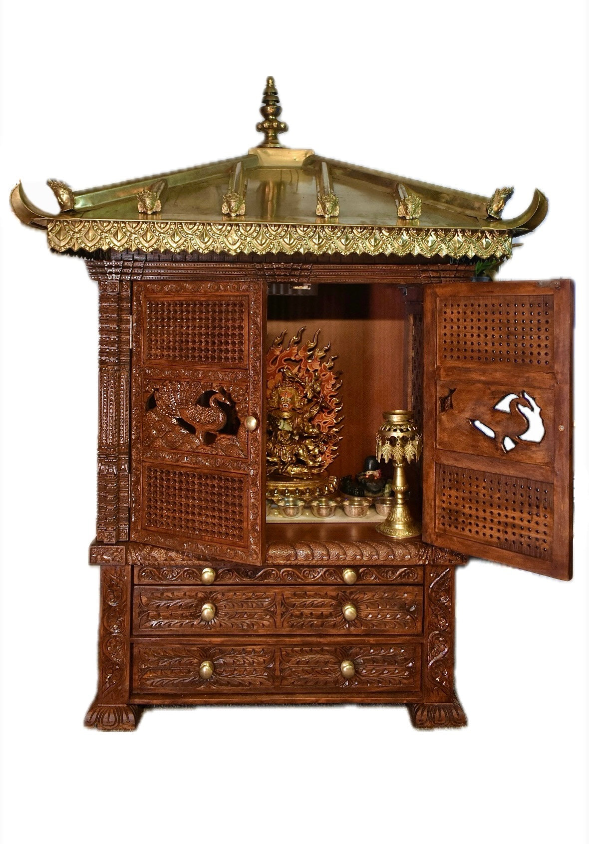 Traditional Nepali Handcrafted Wooden Mandir (Temple)