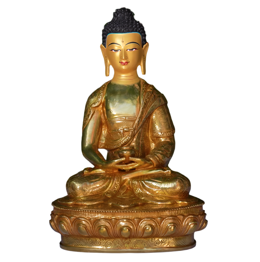 Amitabha Buddha Statue- Gold Plated- Bronze