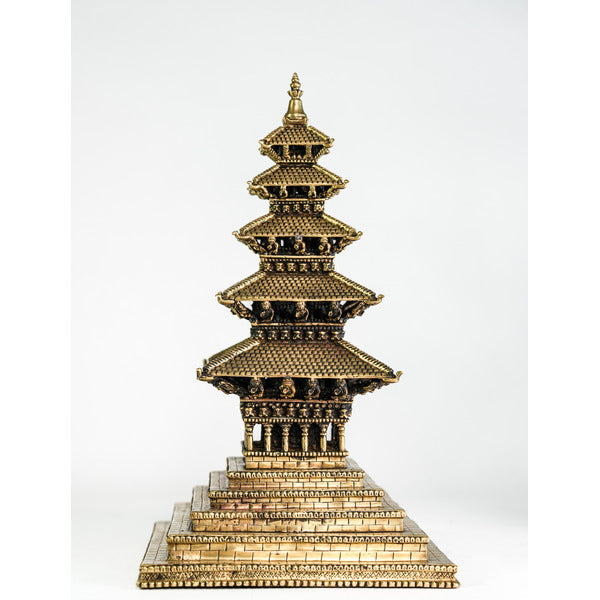 Nyatapol Temple Statue – 16" Brass Paanchtale Handicraft | Nepali Pagoda Model