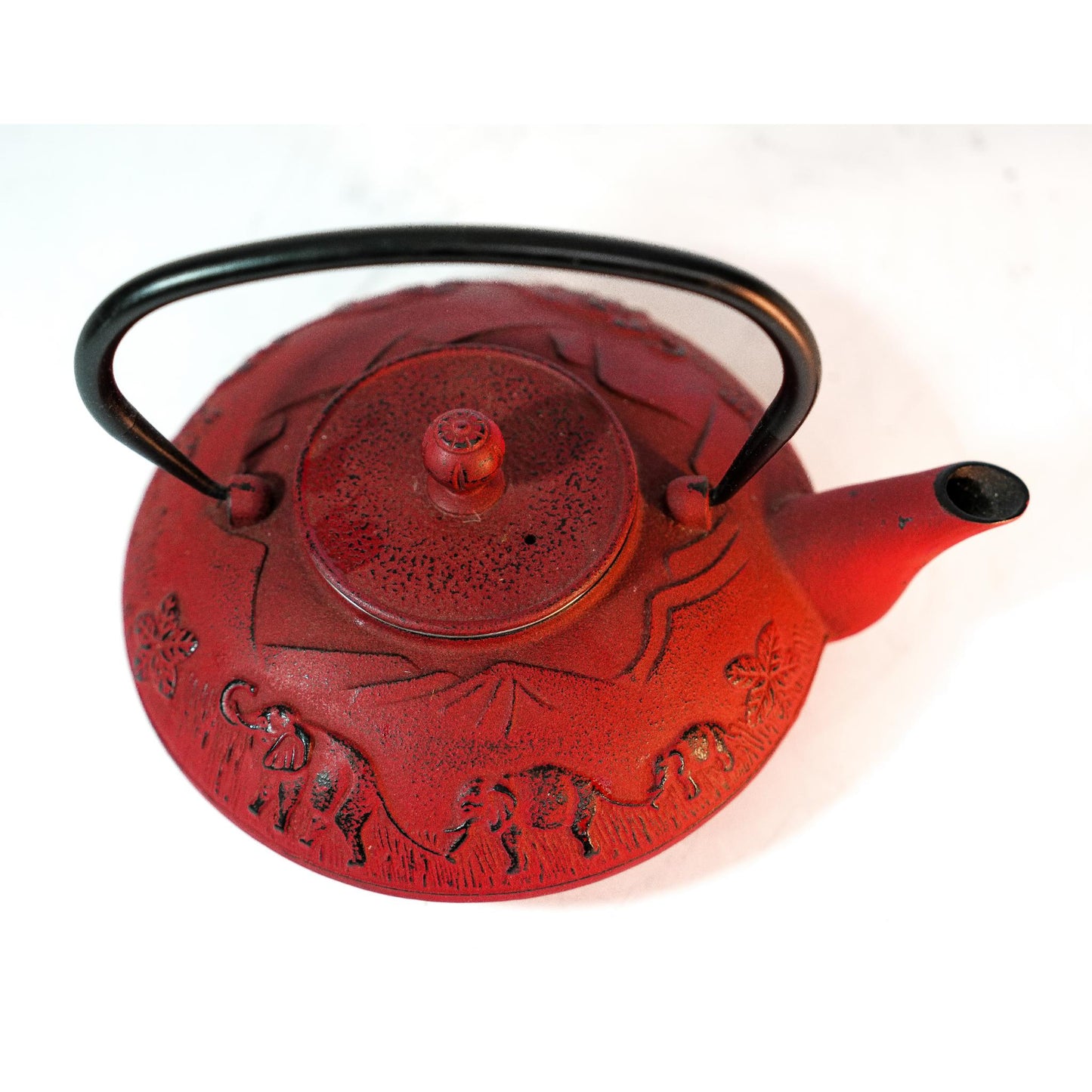 Japanese Teavana- Cast Iron Tea Pot- Elephant and Mountain Design