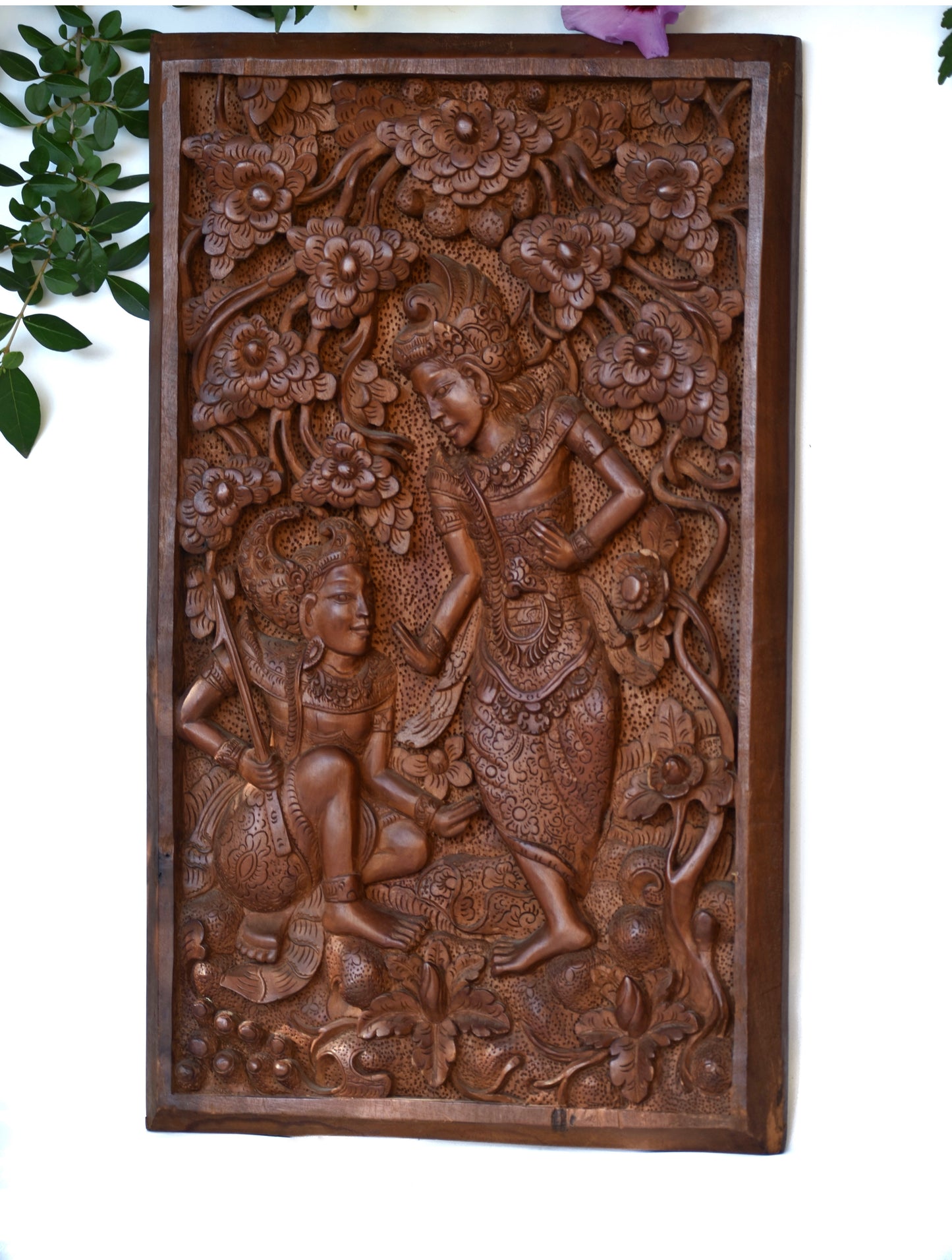 RamSita wooden carving wall hanging