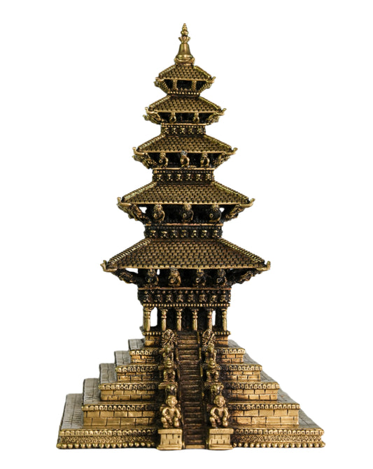 Nyatapol Temple Statue – 16" Brass Paanchtale Handicraft | Nepali Pagoda Model
