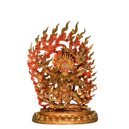 Mahakala Bajrapani Statue – Handcrafted in Nepal (Antique Finish)- 6" Brass