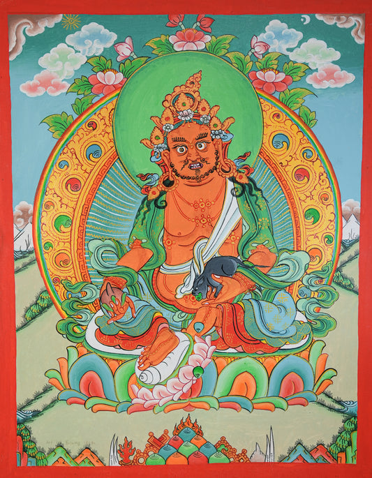 Hand-Painted Tibetan Thangka of Padmasambhava (Guru Rinpoche)