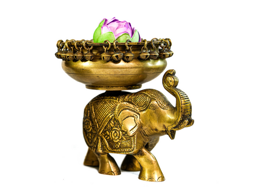 Elephant Urli Statue – Handcrafted Brass- Antique Finish